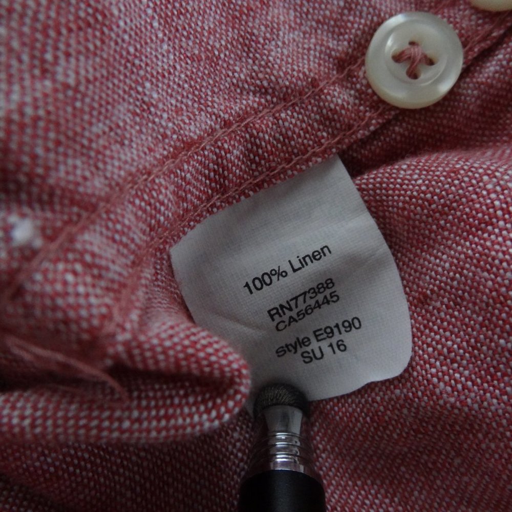 NWT J. Crew XL Slim Red 100% Linen L/S Button Down - Picture 7 of 8